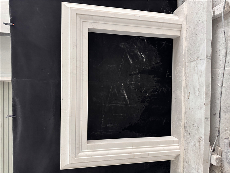 Honed statuary white marble surround / fireplace manufacturer